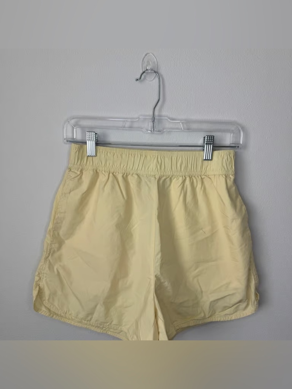 Light Yellow Women's Elastic Waist Shorts